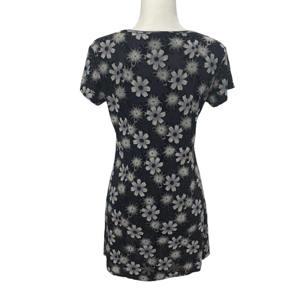 90s Burnout Daisy Print Mini Dress - Picture 2 of 7